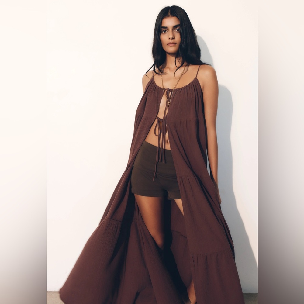 Meshki Lenny Cotton Tie Maxi Dress - Picture 6 of 7